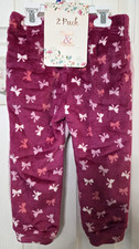 Maddie & Michelle 2PK Girls Pink Fleece Pants Size 4T NWT