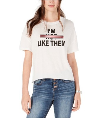 Carbon Copy Womens I'm Not Like Them Graphic T-Shirt, white, XL