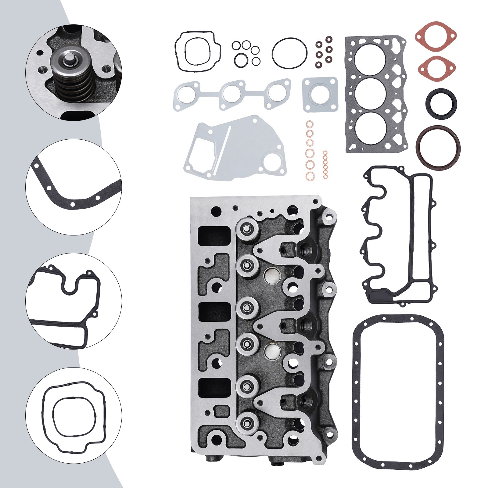 Fit Isuzu 3LD1 Engine Complete Diesel Cylinder Head Valves Gasket Set 8971634013 thumbnail 4