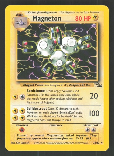 English NM Magneton (26) 26/62 FO Unlimited Pokemon Fossil