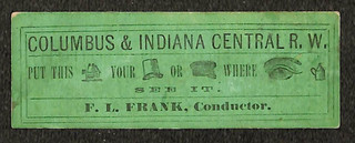 Columbus & Indiana Central Railway Eisenbahnticket