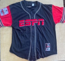 Vintage 1990s Walt Disney World ESPN Club Baseball Jersey Size Large Button Down