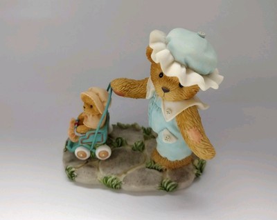 Vintage Cherished Teddies Bear Figurine Mother & Child Stroller Lucinda 789771
