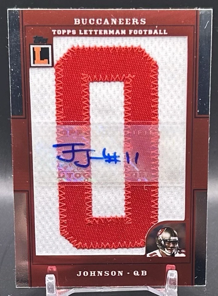 2008 Topps Letterman - Letterman Patch Auto Josh Johnson #LP-JJ LOT /9 /19/35 RC - Image 2 of 4
