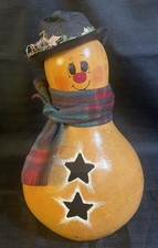 Gourd Christmas Snowman   Hand-crafted in the USA 14x9