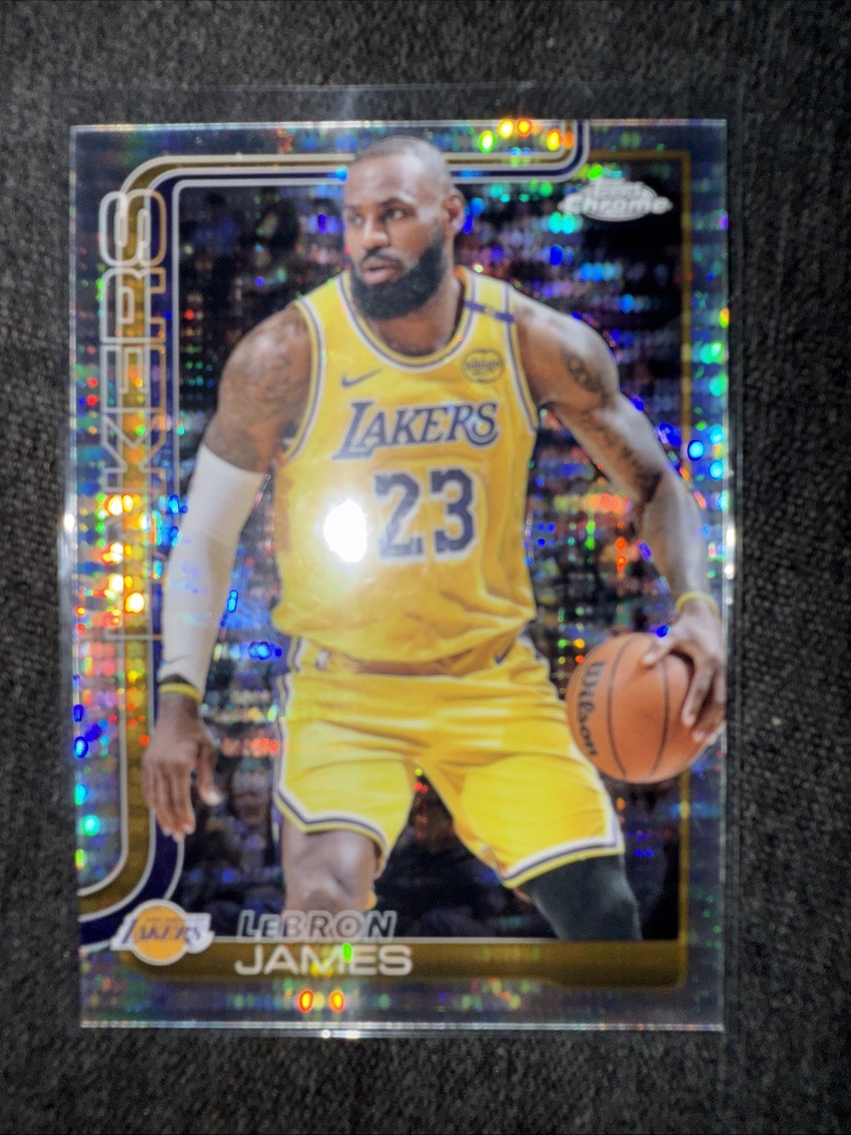 LeBron James 2025-26 Topps Chrome Pulsar Refractor Lakers Card #127