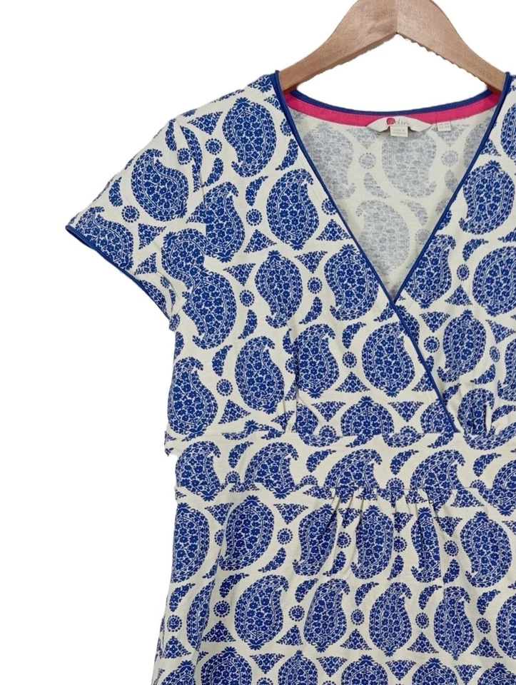 BODEN Robe à manches courtes Dames Robe T EU 46 bleu-blanc style décontracté - Photo 3/4