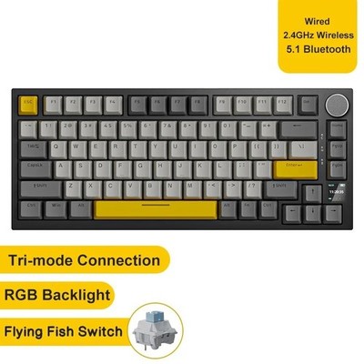 Ajazz AK820 Pro 75% RGB Mechanical Keyboard BT5.1/2.4G/USB-C Hot