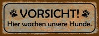 Holzschild 10X27 Cm Vorsicht Hier Wachen Hunde Warnschild Hinweisschild Deko Ges
