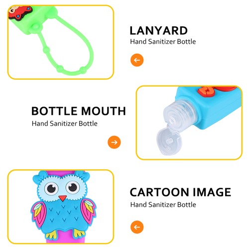 8pcs Portable Hand Silicone Bottle Cartoon Pattern Cover (As Shown) - 第 6/12 張圖片