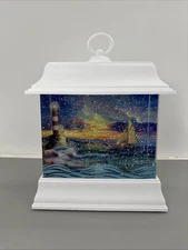 Cracker Barrel Nautical Aquarium Glitter Globe Lighted Motion Lighthouse NIB