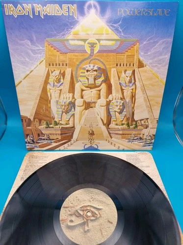 Iron Maiden Poweslave Vinyl LP UK 1984 EMI 1st Press EJ2402001 EX EX