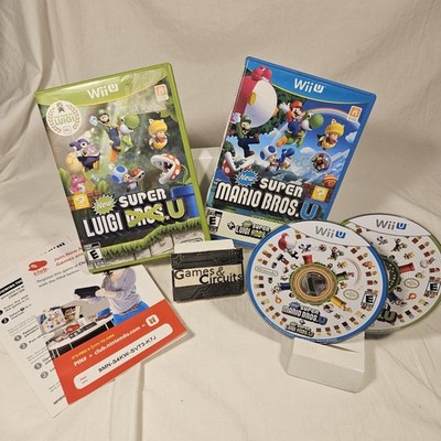 New Super Mario Bros. U + New Super Luigi U Nintendo Wii U Games Lot with Cases