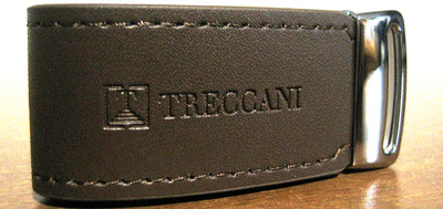 TRECCANI STICK 3,72GB Leder und Stahl Werbe-Gadget aus Sammlung