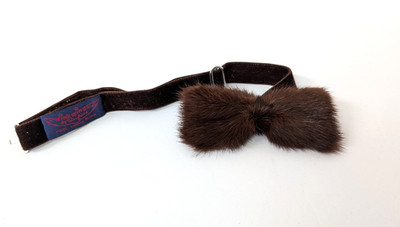 Vintage Real Mink Fur Bow Tie by Pacifica made in Tokyo Mink Wings