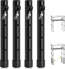 4pcs Folding Table Leg Extenders 4 Levels Adjustable Height Rise Up To 13 in