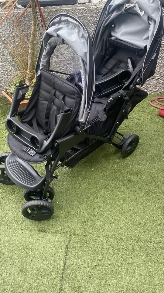 Graco Stadium Duo Tandem Pushchair With Click Connect - Black/Grey - Image 4 of 4