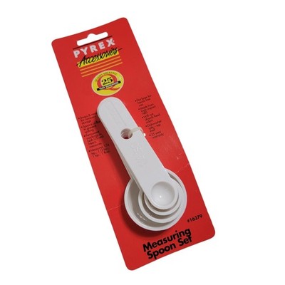 Vintage NOS Pyrex Accessories Measuring Spoon Set of 4 Spoons 1999 | eBay