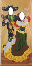 Fiesta Couple Photo Booth Door Banner for Cinco De Mayo - 6 Feet Tall - Party De
