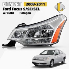 For 2008-2011 Ford Focus Ssesessel Halogen Headlight With Bulbs Left Driver