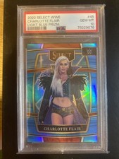 Charlotte Flair 2022 Panini Select WWE Light Blue Prizm #/299 PSA 10 GEM