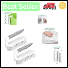 Versatile Scrub Brushes for Showers, Carpets & Kitchens - 2 Pack, Stiff Bristle