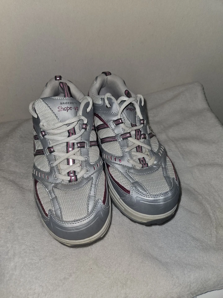 Skechers Shape Ups Púrpura Plata Fitness Caminar Zapatos Tenis Mujeres Talla 9 Foto 2 de 4