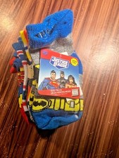 Justice League Socks 6 Pair Boys Toddler Batman Superman Flash Safety Grip DC