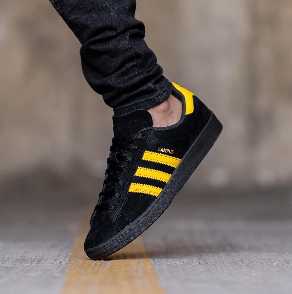 New Adidas Campus ADV Suede Skateboarding Casual Skate Black-Gold | eBay