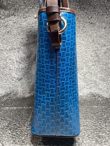 Dooney & Bourke LILLIANA Woven Embossed Blue Leather Shopper +Wristlet & Dustbag - Bild 10 von 24