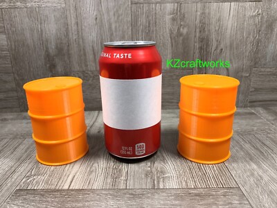 Large 1/10 Scale Realistic 55 Gallon Drums - (2) 3D Printed Barrels - US Seller