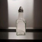 Vintage Glass Diner Style Cruet *1 Stainless Top Engraved Mark Made In Taiwan 97