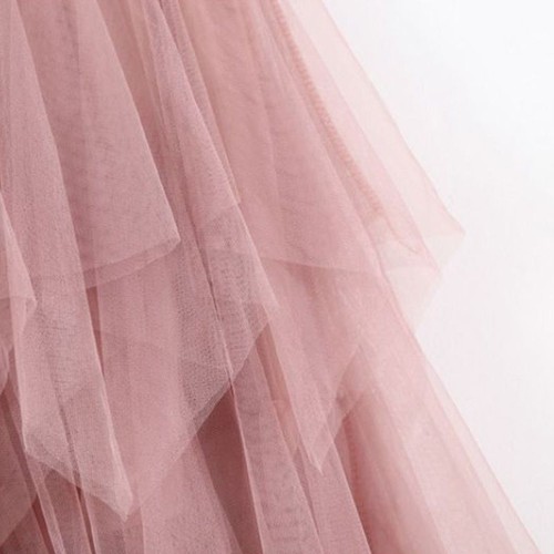 Women's Tulle Mesh Skirt High Waist Ruffle Layered Skirt Maxi Tutu Skirt Spring - Picture 10 of 16