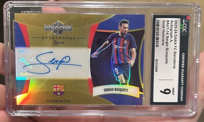 2023-24 DAKA Barcelona Holocene Autograph Auto Gold /15 Sergio Busquets | CGC 9
