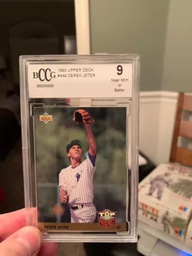 1993 Upper Deck #449 Derek Jeter Top Prospect Rookie Hologram Card BCCG 9 MINT