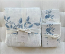 Pottery Barn LOVE SHACK FANCY Full Queen Duvet  2 Standard Shams Blue Rose NWT