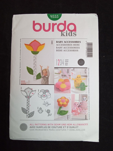 BURDA KIDS UNCUT Pattern 9555 Baby Accessories Decorations Stuffed Dolls Pillows - Picture 8 of 8