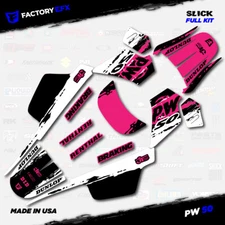 White & Pink Slick Racing Graphics kit fits Yamaha PW50 PW 50 All Years custom