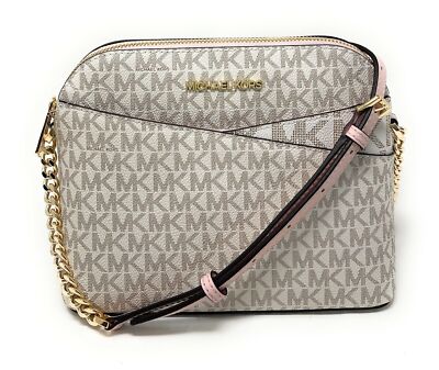 Michael Kors Jet Set Travel Medium X Dome Crossbody Signature MK Bag $398