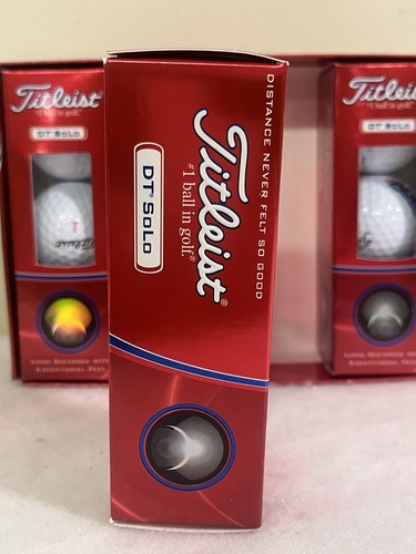 New Titliest White Golf Balls Four Boxes Of 3 DT Solo Long Distance Logo ABM - Picture 3 of 8