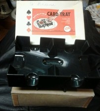 Vtg NUDELL Plastic black Revolving card tray No 30 Chicago USA made original box