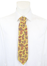 Gilberto Pure Silk Tie Men 148 X 9.5 CM Paisley Pattern Tied Formal