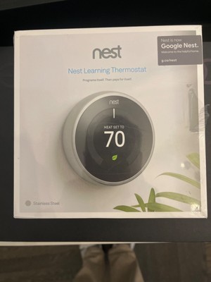 BRAND NEW Google Nest 3rd Generation Learning Thermostat T3007ES Stainless Steel