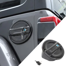 Locking Fuel Filler Door Gas Tank Cap Cover for Jeep Wrangler JL 2018+ Carbon Fi