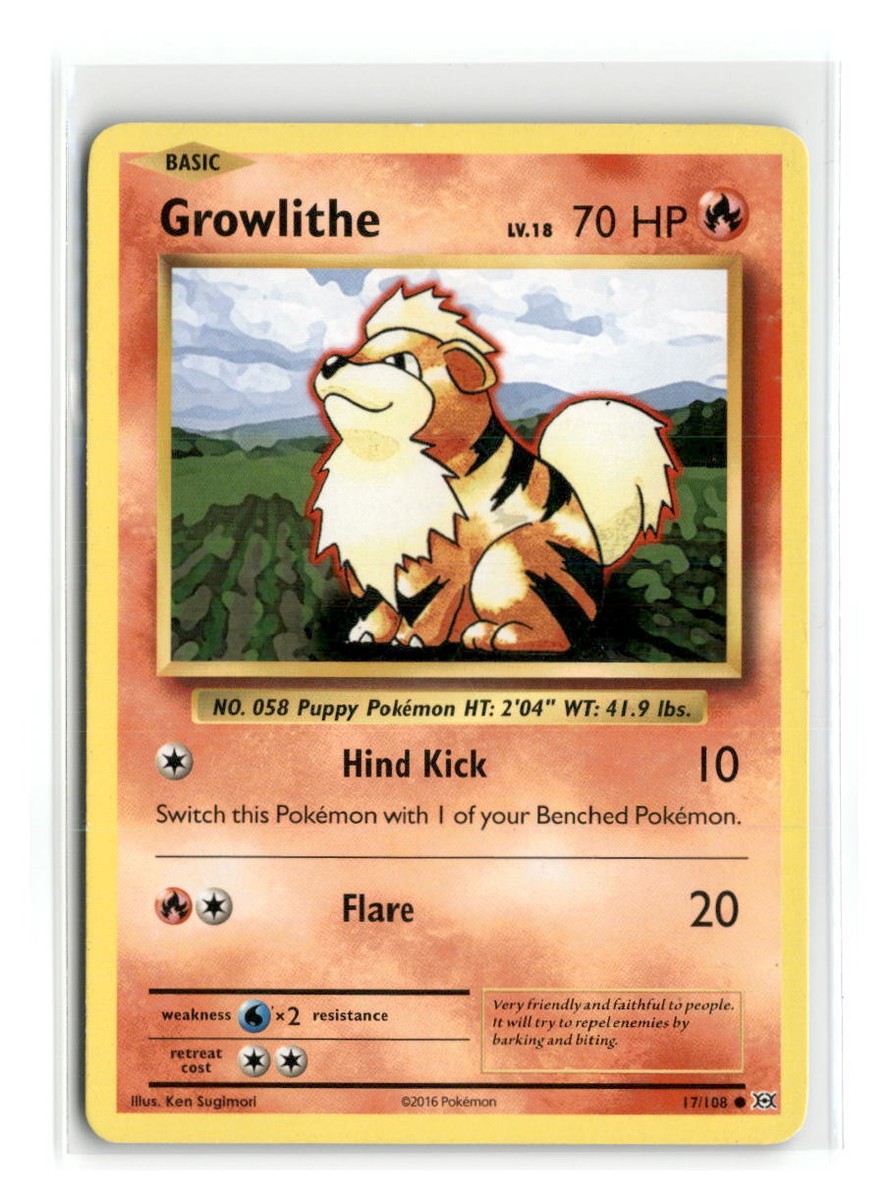 Growlithe - #17/108 - Pokemon TCG Card-LP | eBay