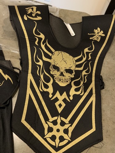 Disfraz Calavera Ninja Dorado Divertido Mundo Niño GRANDE (10-12) Sin Pantalones - Imagen 3 de 7