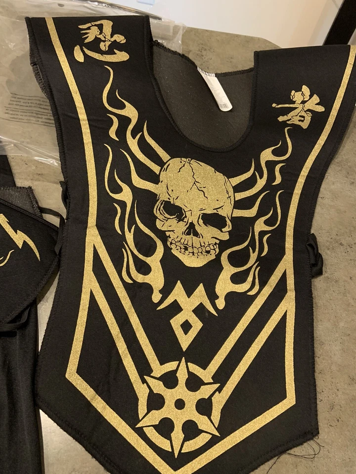 Череп ниндзя костюм золото весело мир ребенка большой (10-12) без брюки - Изображение 3 из 4