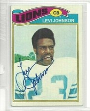 LEVI JOHNSON DETROIT LIONS FOOTBALL 1977 TOPPS SIGNED CARD AUTOGRAPH #43 RARE