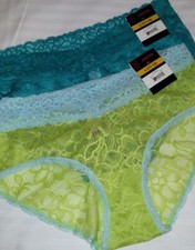 NOBO No Boundaries Large 11-13  2 Pair Lace Hipster Blue Green