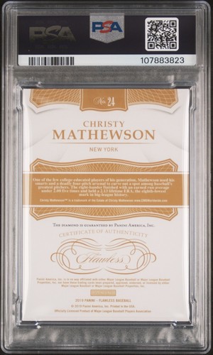 only bidding on 2019 Panini Flawless Christy Mathewson Legends Diamond PSA 10 - Picture 2 of 2